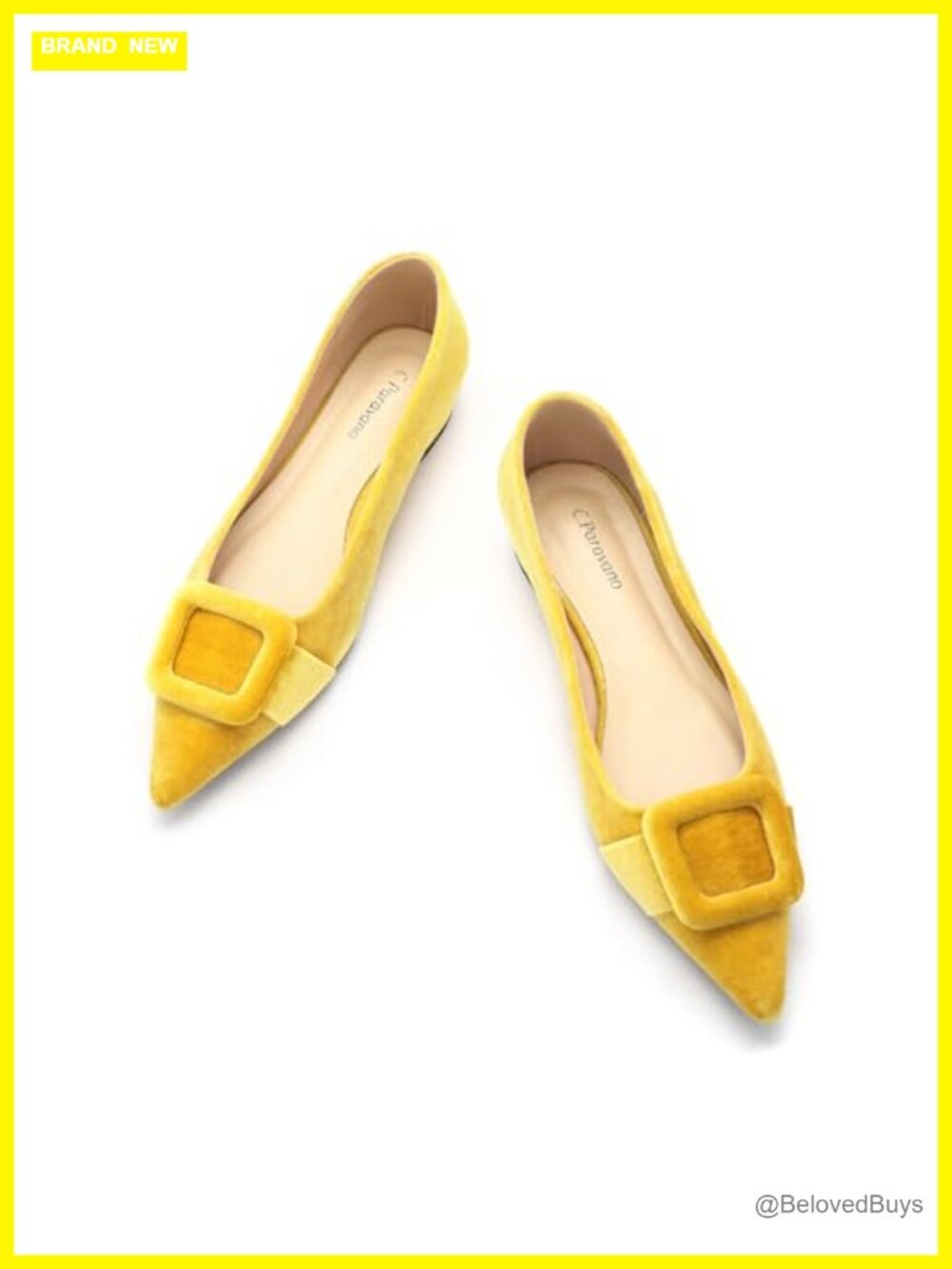 Velvet Pointed Toe Ballet Flats Memory Foam Insole Dressy Casual
